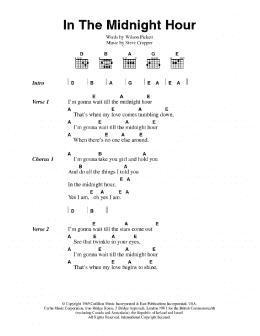 page one of In The Midnight Hour (Guitar Chords/Lyrics)