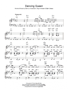 page one of Dancing Queen (Piano, Vocal & Guitar Chords (Right-Hand Melody))