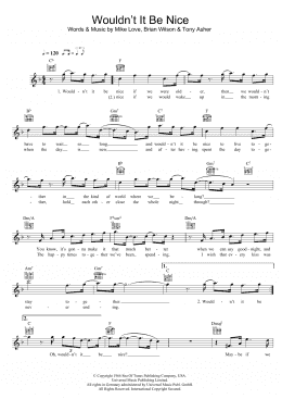 page one of Wouldn't It Be Nice (Lead Sheet / Fake Book)