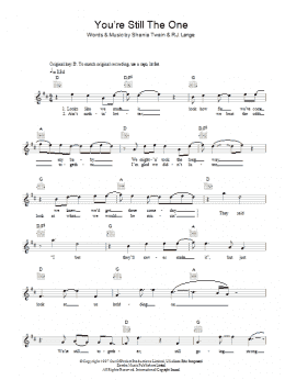 page one of You're Still The One (Lead Sheet / Fake Book)