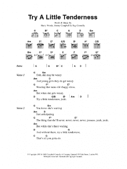 page one of Try A Little Tenderness (Guitar Chords/Lyrics)