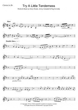 page one of Try A Little Tenderness (Clarinet Solo)