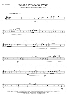 page one of What A Wonderful World (Alto Sax Solo)