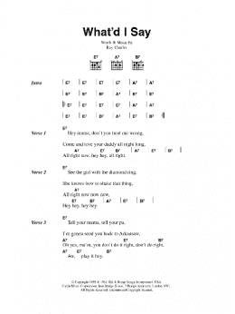 page one of What'd I Say (Guitar Chords/Lyrics)