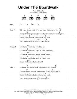 page one of Under The Boardwalk (Guitar Chords/Lyrics)