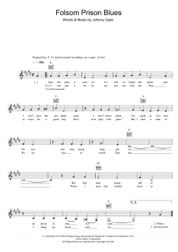 page one of Folsom Prison Blues (Lead Sheet / Fake Book)