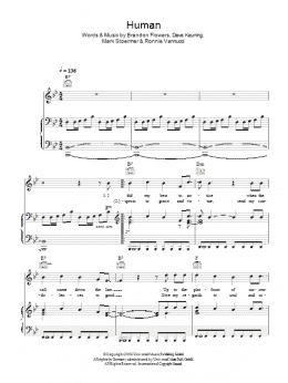 page one of Human (Piano, Vocal & Guitar Chords (Right-Hand Melody))