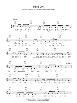 page one of Hold On (Lead Sheet / Fake Book)