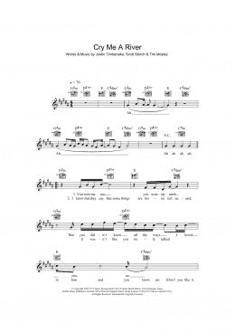 page one of Cry Me A River (Lead Sheet / Fake Book)