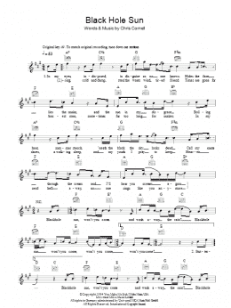 page one of Black Hole Sun (Lead Sheet / Fake Book)