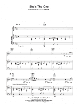 page one of She's The One (Piano, Vocal & Guitar Chords)