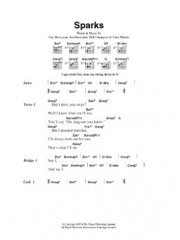 page one of Sparks (Guitar Chords/Lyrics)