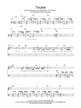 page one of Trouble (Lead Sheet / Fake Book)