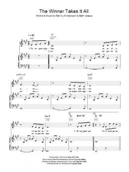 page one of The Winner Takes It All (Piano, Vocal & Guitar Chords)