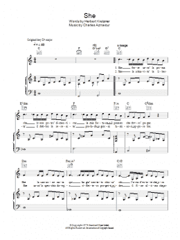 page one of She (Piano, Vocal & Guitar Chords)