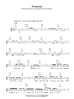 page one of America (Lead Sheet / Fake Book)