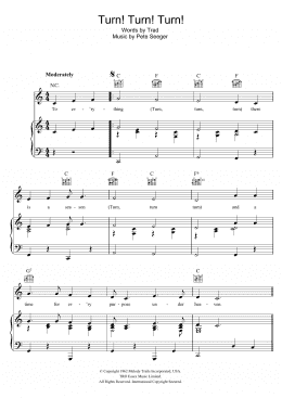 page one of Turn! Turn! Turn! (Piano, Vocal & Guitar Chords)