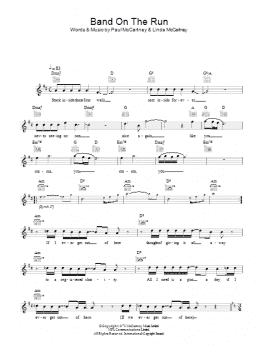 page one of Band On The Run (Lead Sheet / Fake Book)