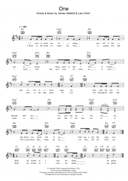 page one of One (Lead Sheet / Fake Book)