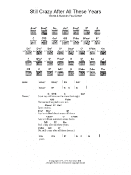 page one of Still Crazy After All These Years (Guitar Chords/Lyrics)