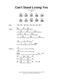 page one of Can't Stand Losing You (Guitar Chords/Lyrics)