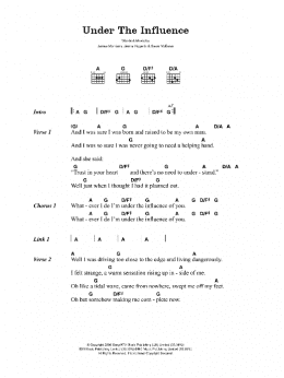 page one of Under The Influence (Guitar Chords/Lyrics)