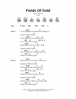 page one of Fields Of Gold (Guitar Chords/Lyrics)