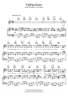 page one of Falling Down (Piano, Vocal & Guitar Chords)