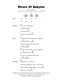 page one of Rivers Of Babylon (Guitar Chords/Lyrics)