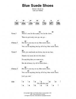 page one of Blue Suede Shoes (Guitar Chords/Lyrics)