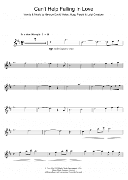 page one of Can't Help Falling In Love (Tenor Sax Solo)