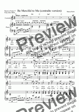 page one of Be Merciful to Me (contralto version)