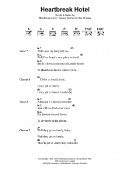 page one of Heartbreak Hotel (Guitar Chords/Lyrics)