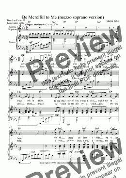 page one of Be Merciful to Me (mezzo soprano version)