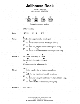 page one of Jailhouse Rock (Guitar Chords/Lyrics)