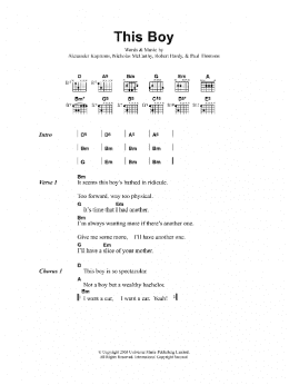 page one of This Boy (Guitar Chords/Lyrics)