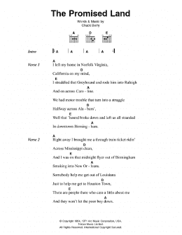 page one of The Promised Land (Guitar Chords/Lyrics)