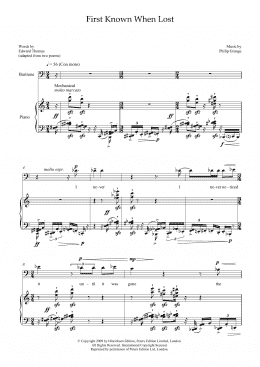 page one of First Known When Lost (for baritone and piano) (Piano & Vocal)