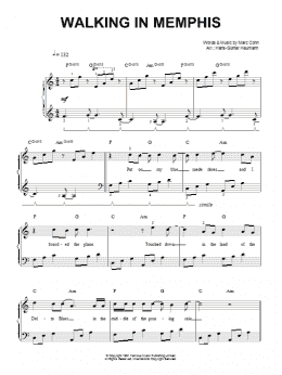 page one of Walking In Memphis (Easy Piano)