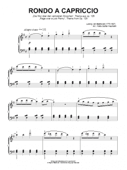 page one of Rondo A Capriccio (Rage Over A Lost Penny), Theme from Op.129 (Piano Solo)