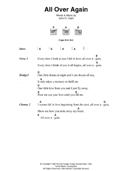 page one of All Over Again (Guitar Chords/Lyrics)