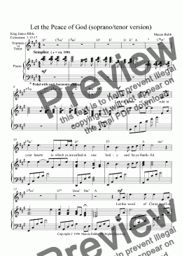 page one of Let the Peace of God (soprano/tenor version)