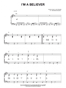 page one of I'm A Believer (Easy Piano)