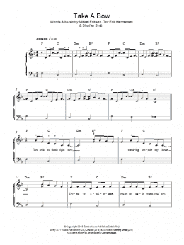 page one of Take A Bow (Easy Piano)