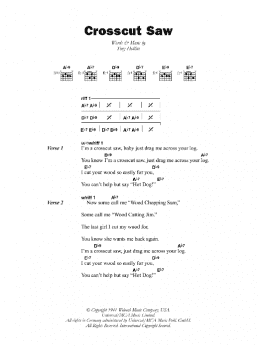 page one of Crosscut Saw (Guitar Chords/Lyrics)