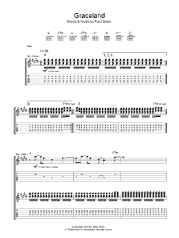 page one of Graceland (Guitar Tab)