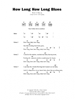 page one of How Long How Long Blues (Guitar Chords/Lyrics)