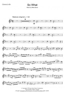 page one of So What (Clarinet Solo)