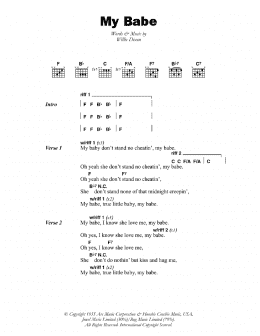 page one of My Babe (Guitar Chords/Lyrics)