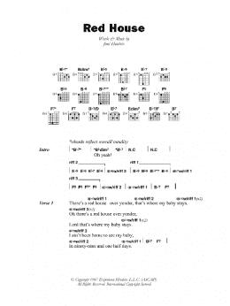 page one of Red House (Guitar Chords/Lyrics)